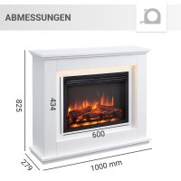 Elektrokamin Standkamin BALDERIA Baldur – Heizung bis 2000 W, weiss