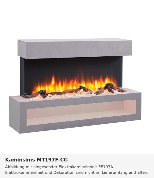 Fireplace mantel MT197F-CG concrete look (compatible with EF197A)