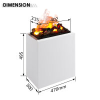 Elektrokamin BALDERIA Ikarus - Optymist-Flamme mit Nebel - Weiß
