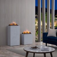 BALDERIA Ikaros Electric Fireplace with Water Mist, Tall Floor-Standing Column, Concrete Look