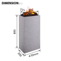 Elektrokamin BALDERIA Ikaros - Standkamin-Säule - Betonoptik