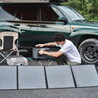 BALDERIA Power Set, portable power station 500W with foldable solar panel 60W