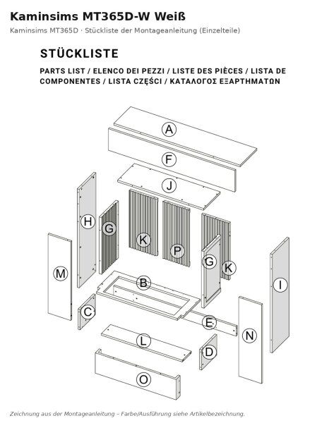 Fireplace mantel MT365D-W white