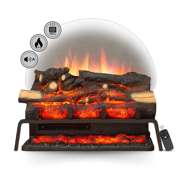 BALDERIA Lily Electric Fireplace Insert - Fireplace - Black