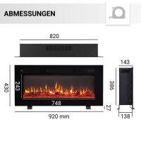Elektrokamin BALDERIA Leif 36 - 3in1 - schwarz