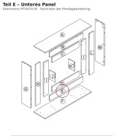 Unteres Panel E zu Kaminsims MT447A-W weiss