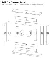 Oberes Panel C zu Kaminsims MT379C-W weiss