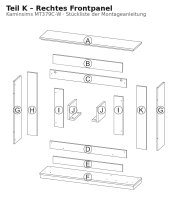 Rechtes Frontpanel K zu Kaminsims MT379C-W weiss