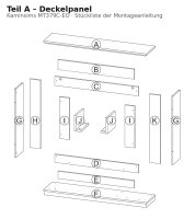 Deckelpanel A zu Kaminsims MT379C-EO Dunkle Eiche