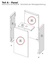 Panel A zu Kaminsims MT365B-W weiss