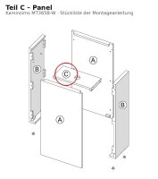 Panel C zu Kaminsims MT365B-W weiss