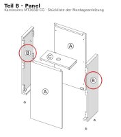 Panel B zu Kaminsims MT365B-CG Betonoptik