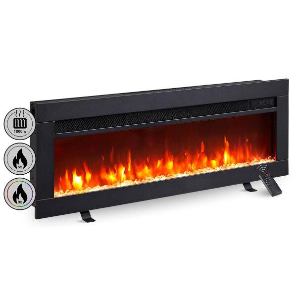 Elektrokamin BALDERIA Agnes 36 - Stand-, Wand- oder Einbaukamin - Schwarz