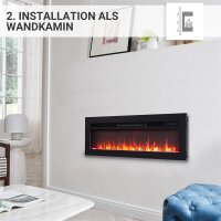 BALDERIA Agnes 36 electric fireplace - freestanding, wall-mounted, or built-in fireplace - black