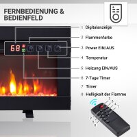 Elektrokamin BALDERIA Agnes 36 - Stand-, Wand- oder Einbaukamin - Schwarz