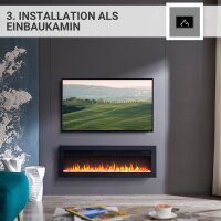 Elektrokamin Einbaukamin BALDERIA Agnes 40 – Heizung bis 1800 W, schwarz