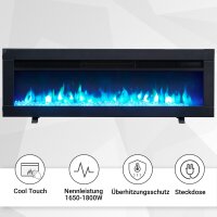 Elektrokamin Einbaukamin BALDERIA Agnes 40 – Heizung bis 1800 W, schwarz