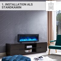 Elektrokamin BALDERIA Agnes 40 - Stand-, Wand- oder Einbaukamin - Schwarz