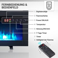 Elektrokamin BALDERIA Agnes 40 - Stand-, Wand- oder Einbaukamin - Schwarz