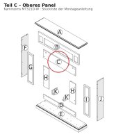 Oberes Panel C zu Kaminsims MT321D-W Weiss