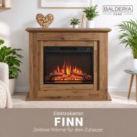 BALDERIA Finn Elektro-Standkamin dunkle Eiche –...