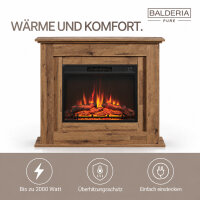 BALDERIA Finn Elektro-Standkamin dunkle Eiche – Infografik: Heizfunktionen