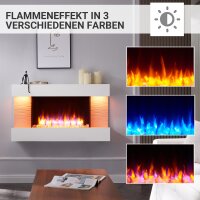 Elektrokamin BALDERIA Elis - Wandkamin, Heizung 2000 W - Weiß