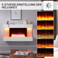 Elektrokamin BALDERIA Elis - Wandkamin, Heizung 2000 W - Weiß