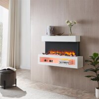 BALDERIA Nikos Elektro-Wandkamin Weiß – An der Wohnzimmerwand montiert