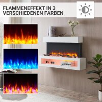 Elektro-Wandkamin BALDERIA Nikos – Heizung bis 2000 W, 3D-Flammeneffekt, weiss