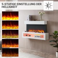 Elektro-Wandkamin BALDERIA Nikos – Heizung bis 2000 W, 3D-Flammeneffekt, weiss