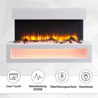 Elektrokamin BALDERIA Nikos - Wandkamin, 2000 W - Weiß