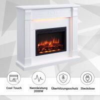 BALDERIA Hikaru electric fireplace - freestanding fireplace - white
