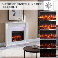 BALDERIA Hikaru electric fireplace - freestanding fireplace - white