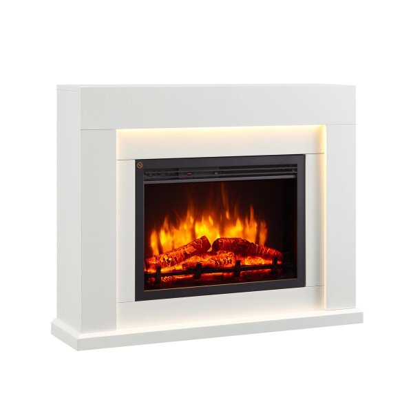 ElektrokaminBALDERIA Elektra –3D-Flammeneffekt, LED-Beleuchtung, Heizleistung 1–2 kW, Fernbedienung - Weiß