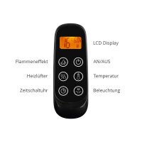 ElektrokaminBALDERIA Elektra –3D-Flammeneffekt, LED-Beleuchtung, Heizleistung 1–2 kW, Fernbedienung - Weiß