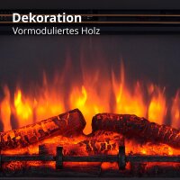 ElektrokaminBALDERIA Elektra –3D-Flammeneffekt, LED-Beleuchtung, Heizleistung 1–2 kW, Fernbedienung - Weiß
