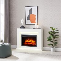 ElektrokaminBALDERIA Elektra –3D-Flammeneffekt, LED-Beleuchtung, Heizleistung 1–2 kW, Fernbedienung - Weiß