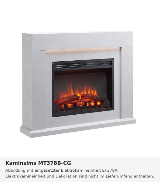 Repisa de chimenea MT378B-CG con acabado de hormigón