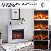BALDERIA Apollon Freestanding Electric Fireplace – Heating Capacity up to 2000 W, Concrete Look