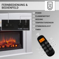 BALDERIA Apollon Freestanding Electric Fireplace – Heating Capacity up to 2000 W, Concrete Look
