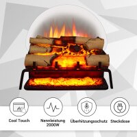 Elektrische Feuerstelle BALDERIA Lily - Kamineinsatz, 1500W - Schwarz