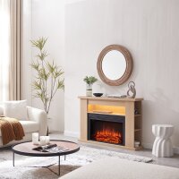 BALDERIA Elektrokamin Ruby – Moderner Standkamin mit 3D-Flammeneffekt, LED-Ambientebeleuchtung, 2000W Heizfunktion, Fernbedienung, Überhitzungsschutz