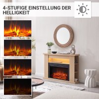 BALDERIA Elektrokamin Ruby – Moderner Standkamin mit 3D-Flammeneffekt, LED-Ambientebeleuchtung, 2000W Heizfunktion, Fernbedienung, Überhitzungsschutz