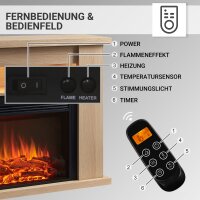 BALDERIA Elektrokamin Ruby – Moderner Standkamin mit 3D-Flammeneffekt, LED-Ambientebeleuchtung, 2000W Heizfunktion, Fernbedienung, Überhitzungsschutz