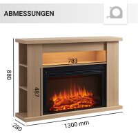 BALDERIA Elektrokamin Ruby – Moderner Standkamin mit 3D-Flammeneffekt, LED-Ambientebeleuchtung, 2000W Heizfunktion, Fernbedienung, Überhitzungsschutz