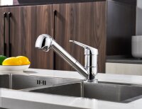 WELLBAD AURORA Kitchen faucet with pull-out hand shower, chrome