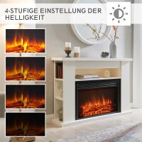 Elektrokamin BALDERIA Ruby - Standkamin mit Heizung 2000 W - Weiß