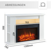 Elektrokamin BALDERIA Ruby - Standkamin mit Heizung 2000 W - Weiß