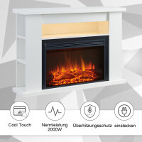 Elektrokamin BALDERIA Ruby - Standkamin mit Heizung 2000 W - Weiß